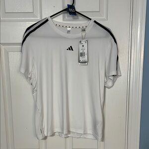 NWT Adidas Men's White Tee with Black Accents